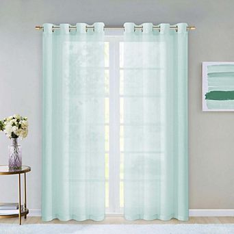 Dainty Home Malibu Extra Wide Semi-sheer Grommet Panel Pair 2 Panels 108" W X 84" L