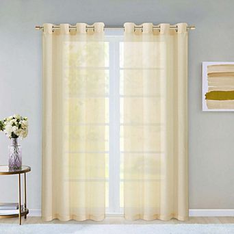 Dainty Home Malibu Extra Wide Semi-sheer Grommet Panel Pair 2 Panels 108" W X 84" L