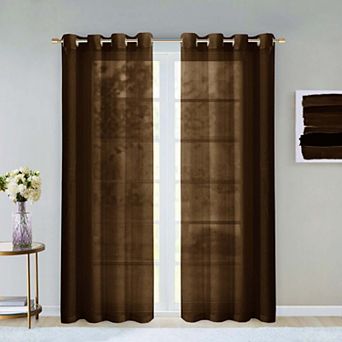Dainty Home Malibu Extra Wide Semi-sheer Grommet Panel Pair 2 Panels 108" W X 84" L