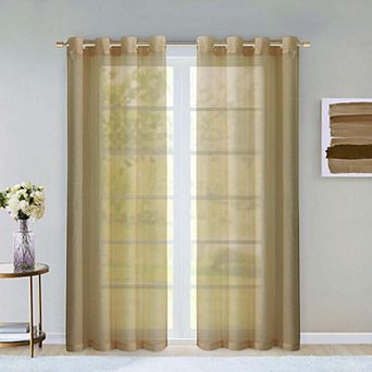 Dainty Home Malibu Extra Wide Semi-sheer Grommet Panel Pair 2 Panels 108" W X 84" L