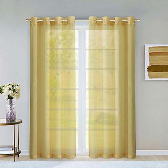 Dainty Home Malibu Extra Wide Semi-sheer Grommet Panel Pair 2 Panels 108" W X 84" L