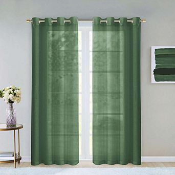 Dainty Home Malibu Extra Wide Semi-sheer Grommet Panel Pair 2 Panels 108" W X 84" L