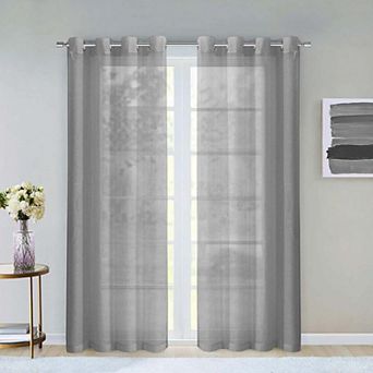 Dainty Home Malibu Extra Wide Semi-sheer Grommet Panel Pair 2 Panels 108" W X 84" L