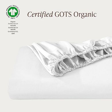 Bare Home 100% Organic Cotton Percale Fitted Sheet