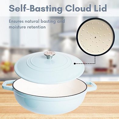 Lexi Home 5 Qt Round Enameled Dutch Oven Braiser