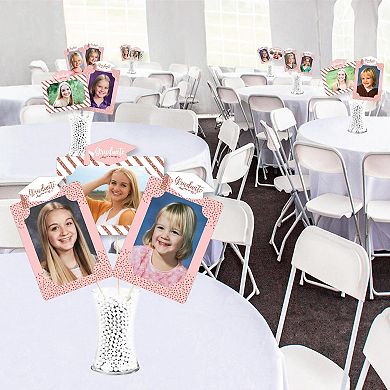 Big Dot Of Happiness Rose Gold Grad - Picture Centerpiece Sticks - Photo Table Toppers 15 Pc
