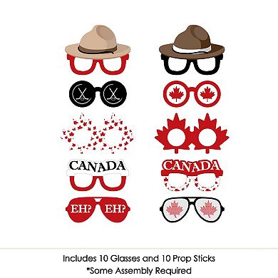 Big Dot Of Happiness Canada Day Glasses Cardstock Canadian Party Photo Booth Props Kit 10 Ct