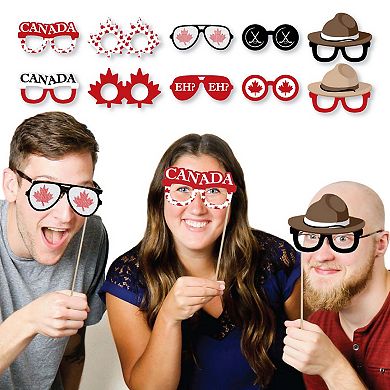 Big Dot Of Happiness Canada Day Glasses Cardstock Canadian Party Photo Booth Props Kit 10 Ct