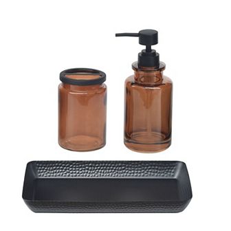 Sonoma Goods for Life® Amber Glass 3 pc Bath Accessories Set