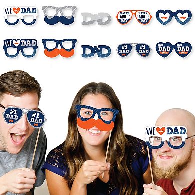 Big Dot Of Happiness Happy Father's Day Glasses - Paper Dad Party Photo Booth Props Kit 10 Ct