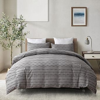 Cotton Woven Pintuck Duvet Cover Set 3 pc