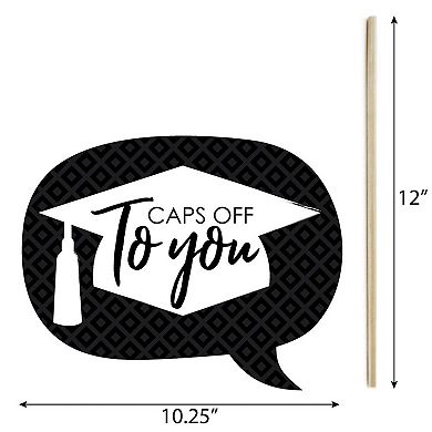 Big Dot Of Happiness Funny Black & White Grad Best Is Yet To Come Photo Booth Props 10 Pc