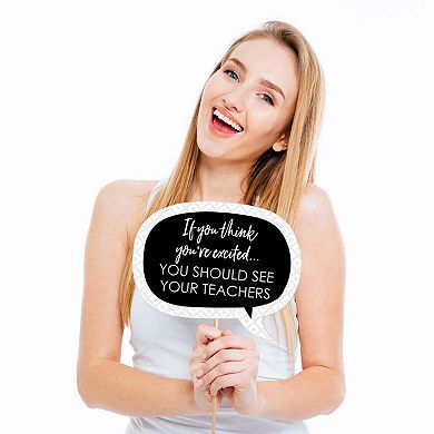 Big Dot Of Happiness Funny Black & White Grad Best Is Yet To Come Photo Booth Props 10 Pc