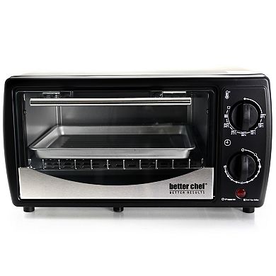 Better Chef 9 Liter Toaster Oven Broiler- Black with Stainless Steel Front