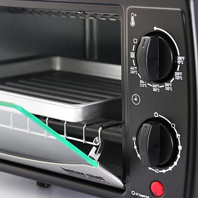 Better Chef 9 Liter Toaster Oven Broiler- Black with Stainless Steel Front