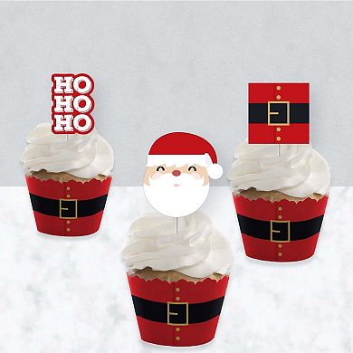 Big Dot Of Happiness Jolly Santa Claus Christmas Party Cupcake Wrappers & Treat Picks 24 Ct