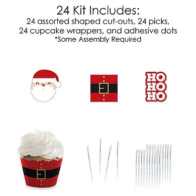 Big Dot Of Happiness Jolly Santa Claus Christmas Party Cupcake Wrappers & Treat Picks 24 Ct