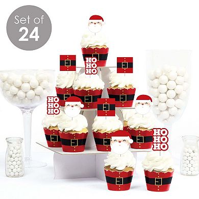 Big Dot Of Happiness Jolly Santa Claus Christmas Party Cupcake Wrappers & Treat Picks 24 Ct