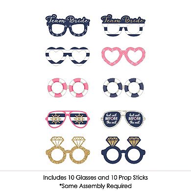 Big Dot Of Happiness Last Sail Before The Veil Glasses - Bachelorette Photo Booth Props 10 Ct