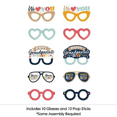 Big Dot Of Happiness Happy Grandparents Day Glasses - Cardstock Party Photo Booth Props 10 Ct