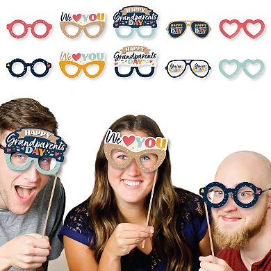 Big Dot Of Happiness Happy Grandparents Day Glasses - Cardstock Party Photo Booth Props 10 Ct