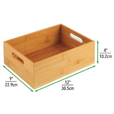 mDesign Wood Compact Food Storage Bin with Handle - 2 Pack