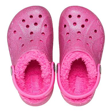 Crocs Baya Toddler Lined Glitter Clogs