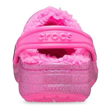 Crocs Baya Toddler Lined Glitter Clogs