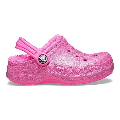 Crocs Baya Toddler Lined Glitter Clogs