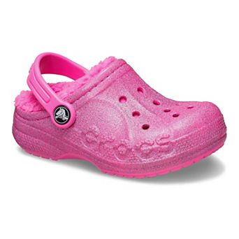 Crocs Baya Kids' Lined Glitter Clogs