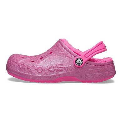 Crocs Baya Kids' Lined Glitter Clogs