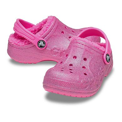 Crocs Baya Kids' Lined Glitter Clogs