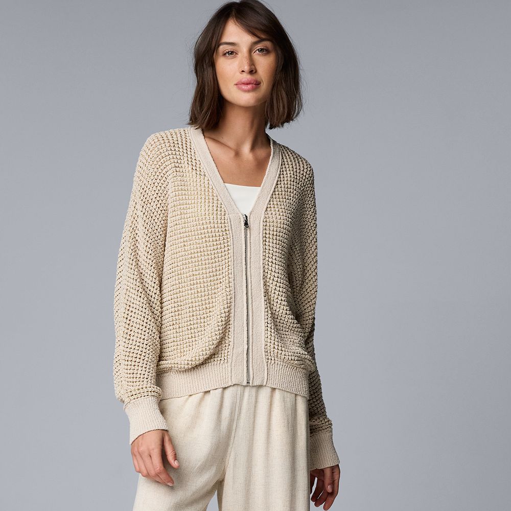 【DISCERNMENT】Dream waffle loose-fit knit Yyeselk Waffle Knit Sweaters for Women Casual V Neck Solid
