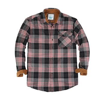 Gioberti Boy's Single Pocket Flannel Shirt With Corduroy Contrast