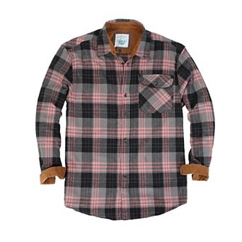 Gioberti Boy's Single Pocket Flannel Shirt With Corduroy Contrast