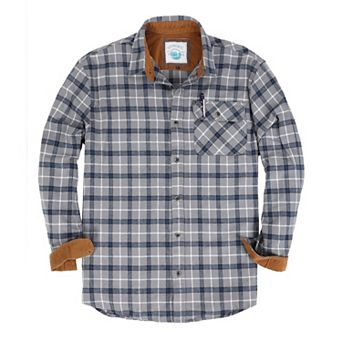 Gioberti Boy's Single Pocket Flannel Shirt With Corduroy Contrast