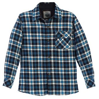 Gioberti Boy's Single Pocket Flannel Shirt With Corduroy Contrast