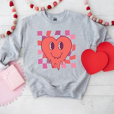 Melting Heart Checkered Sweatshirt
