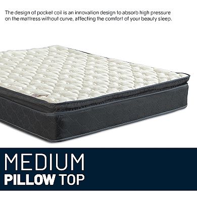 Continental Sleep, 9-inch Hybrid Pocket Spring Mattress in A Box Pressure Relieving.