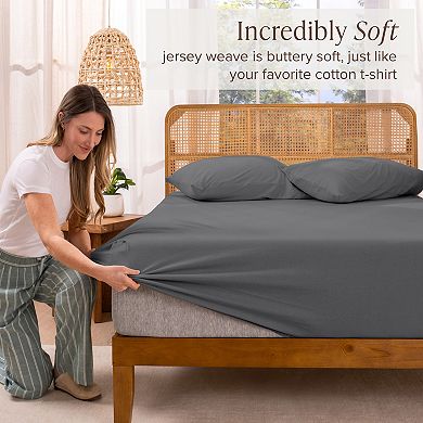 100% Organic Cotton Jersey Fitted Sheet