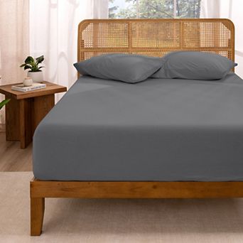 Bare Home 100% Organic Cotton Jersey Fitted Sheet