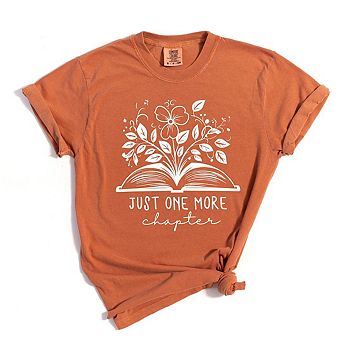 Just One More Chapter Floral Garment Dyed Tees