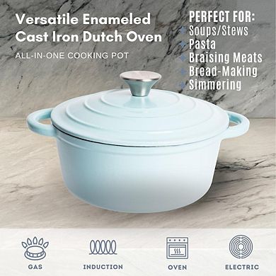 Lexi Home 2.8 Qt Round Enameled Dutch Oven
