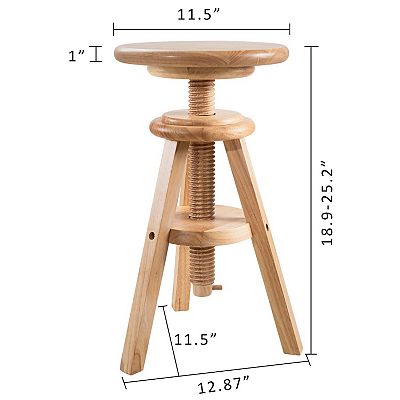 Wood stool adjustable sale