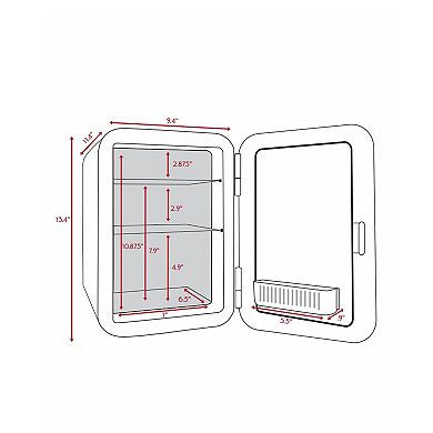 Cooluli Retro Coca-cola Mini Fridge For Bedroom - Car, Office Desk & College Dorm Room - 10l/12 Can