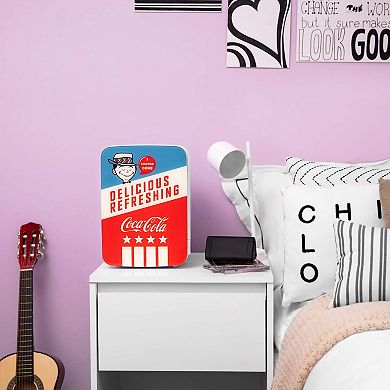Cooluli Retro Coca-cola Mini Fridge For Bedroom - Car, Office Desk & College Dorm Room - 10l/12 Can
