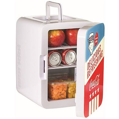 Cooluli Retro Coca-cola Mini Fridge For Bedroom - Car, Office Desk & College Dorm Room - 10l/12 Can