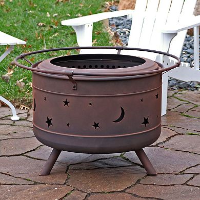 Sunnydaze 30 In Cosmic Steel Smokeless Fire Pit With Log Poker And Cover