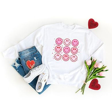 Valentine Smiley Face Chart Sweatshirt