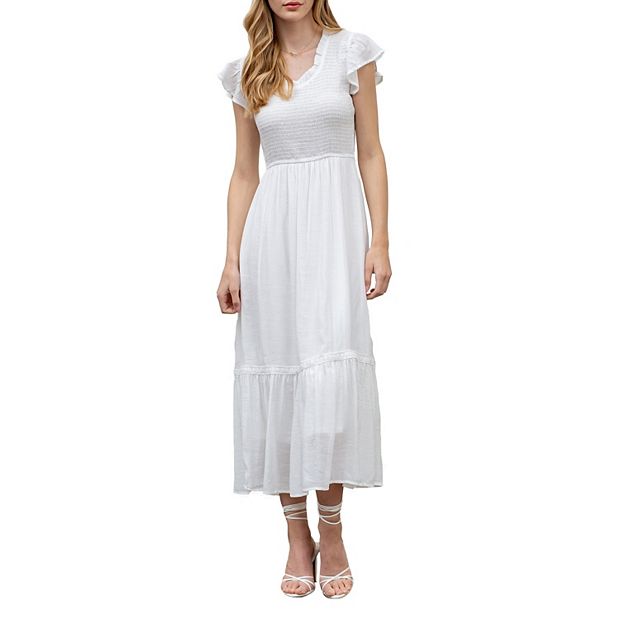 chinese dress ladies Goddiva Scalloped Lace Dipped Hem Midi Dress  Tradegala